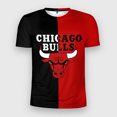 Мужская спорт-футболка Чикаго Буллз black & red / 3D-принт – фото 1