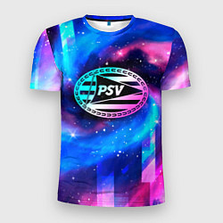 Футболка спортивная мужская PSV неоновый космос, цвет: 3D-принт