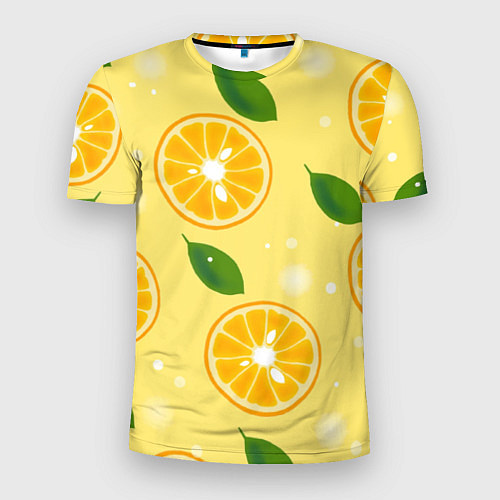 Мужская спорт-футболка Сочные апельсины в разрезе / 3D-принт – фото 1