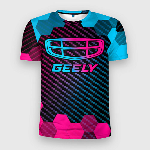 Мужская спорт-футболка Geely - neon gradient / 3D-принт – фото 1