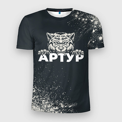 Мужская спорт-футболка Артур зубастый волк / 3D-принт – фото 1