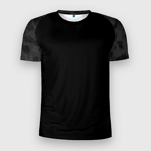 Мужская спорт-футболка Кроссфит униформа - черный камуфляж / 3D-принт – фото 1