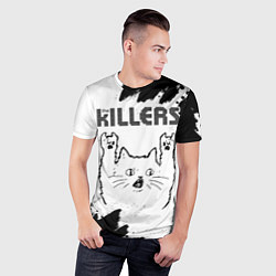 Футболка спортивная мужская The Killers рок кот на светлом фоне, цвет: 3D-принт — фото 2