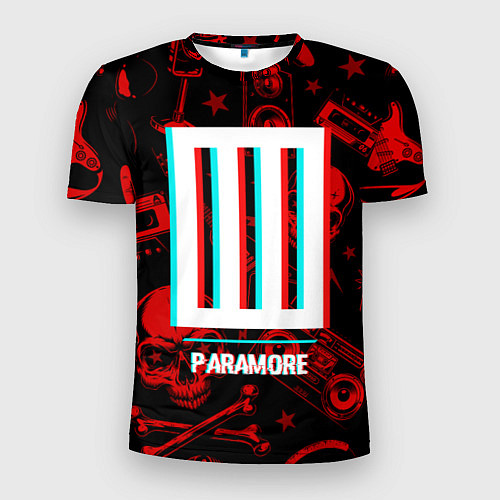 Мужская спорт-футболка Paramore rock glitch / 3D-принт – фото 1