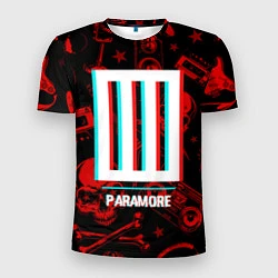 Футболка спортивная мужская Paramore rock glitch, цвет: 3D-принт