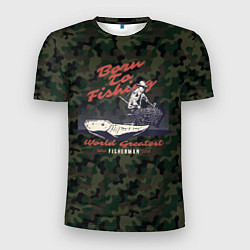 Мужская спорт-футболка Рыболовный камуфляж