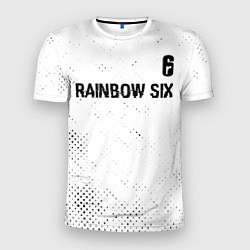 Футболка спортивная мужская Rainbow Six glitch на светлом фоне: символ сверху, цвет: 3D-принт