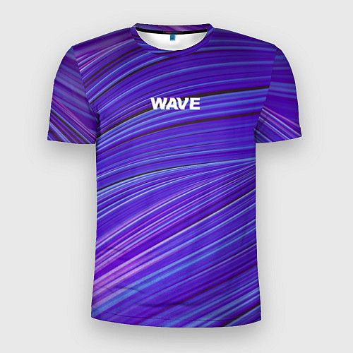 Мужская спорт-футболка Абстрактные волны Wave - фиолетовые / 3D-принт – фото 1
