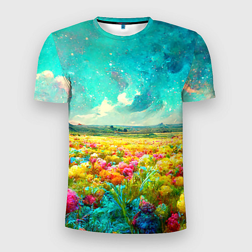 Мужская спорт-футболка Бесконечное поле цветов / 3D-принт – фото 1