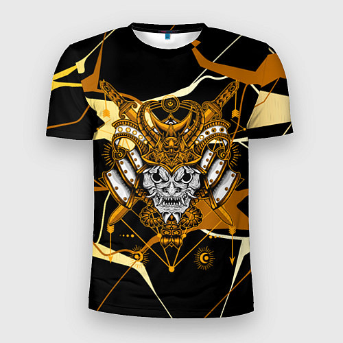 Мужская спорт-футболка Золотая маска демона / 3D-принт – фото 1