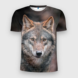 Мужская спорт-футболка Волк с грустными глазами