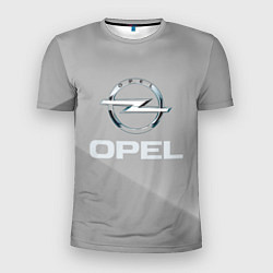 Мужская спорт-футболка Opel - серая абстракция