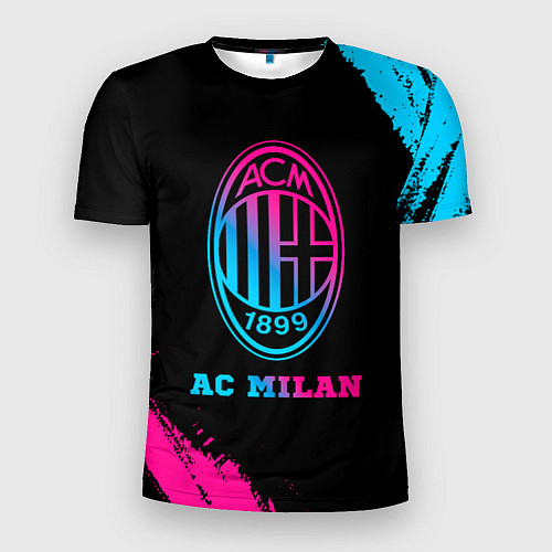 Мужская спорт-футболка AC Milan - neon gradient / 3D-принт – фото 1