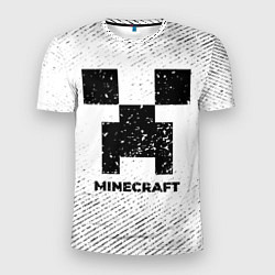 Мужская спорт-футболка Minecraft с потертостями на светлом фоне