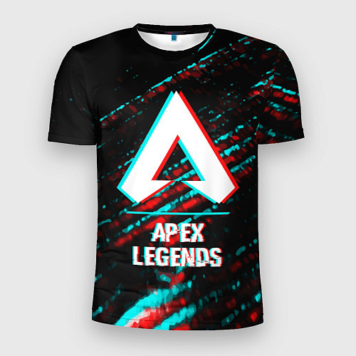 Мужская спорт-футболка Apex Legends в стиле glitch и баги графики на темн / 3D-принт – фото 1