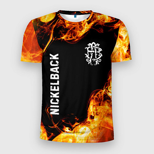 Мужская спорт-футболка Nickelback и пылающий огонь / 3D-принт – фото 1