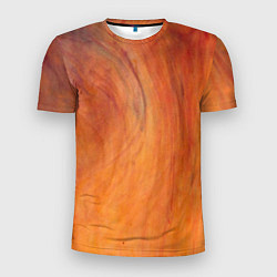 Футболка спортивная мужская Огненно-оранжевая поверхность, цвет: 3D-принт