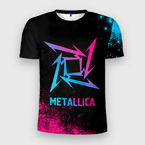 Мужская спорт-футболка Metallica - neon gradient / 3D-принт – фото 1