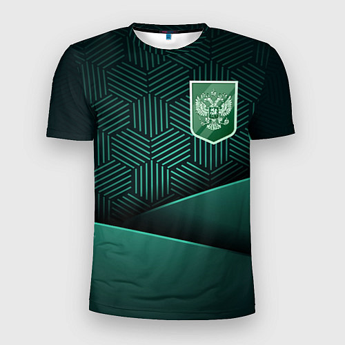 Мужская спорт-футболка Зеленый герб России / 3D-принт – фото 1