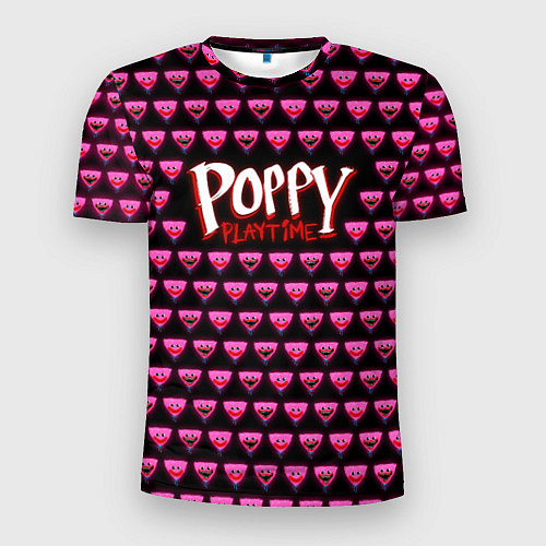 Мужская спорт-футболка Poppy Playtime - Kissy Missy Pattern - Huggy Wuggy / 3D-принт – фото 1