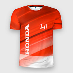 Футболка спортивная мужская Хонда - Красно-белая абстракция, цвет: 3D-принт