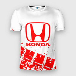 Мужская спорт-футболка Honda - красный след шины