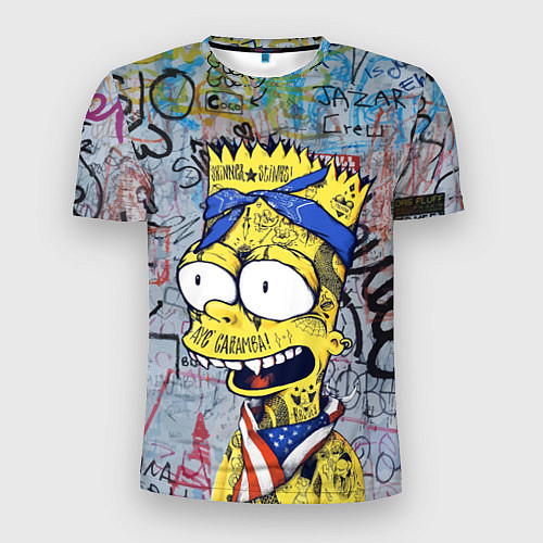 Мужская спорт-футболка Кульный Барт Симпсон весь в тату - Hype / 3D-принт – фото 1