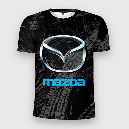 Мужская спорт-футболка Mazda - следы шин / 3D-принт – фото 1