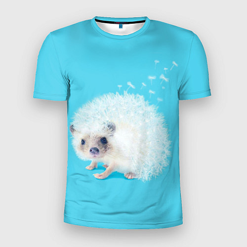 Мужская спорт-футболка Белый ежик одуванчик / 3D-принт – фото 1