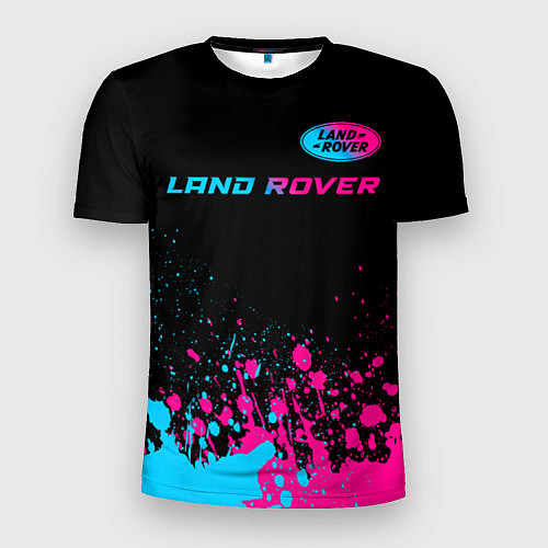 Мужская спорт-футболка Land Rover - neon gradient: символ сверху / 3D-принт – фото 1