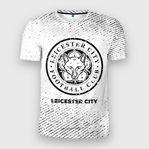 Мужская спорт-футболка Leicester City с потертостями на светлом фоне / 3D-принт – фото 1