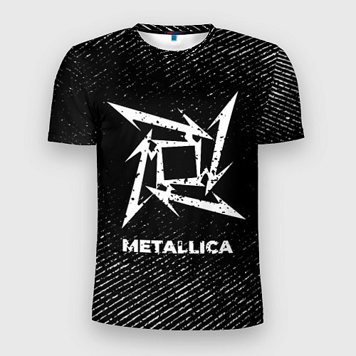 Мужская спорт-футболка Metallica с потертостями на темном фоне / 3D-принт – фото 1