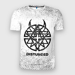 Мужская спорт-футболка Disturbed с потертостями на светлом фоне