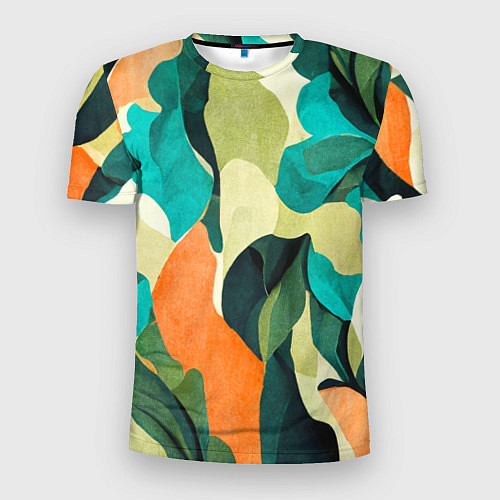 Мужская спорт-футболка Multicoloured camouflage / 3D-принт – фото 1
