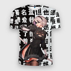 Футболка спортивная мужская 2B с катаной Nier Automata, цвет: 3D-принт
