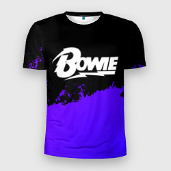 Футболка спортивная мужская David Bowie purple grunge, цвет: 3D-принт