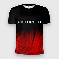 Мужская спорт-футболка Disturbed red plasma