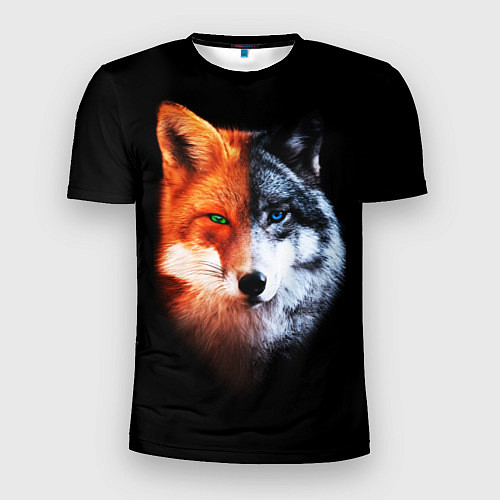Мужская спорт-футболка Волк и Лисица / 3D-принт – фото 1