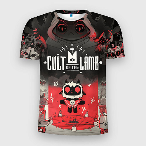 Мужская спорт-футболка Cult of the lamb ритуал / 3D-принт – фото 1
