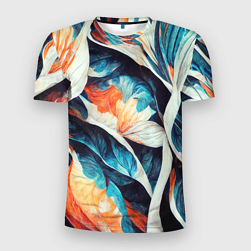 Мужская спорт-футболка Красочная листья - абстракция / 3D-принт – фото 1