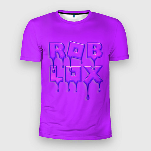 Мужская спорт-футболка Roblox red - Роблокс лого с подтеками / 3D-принт – фото 1