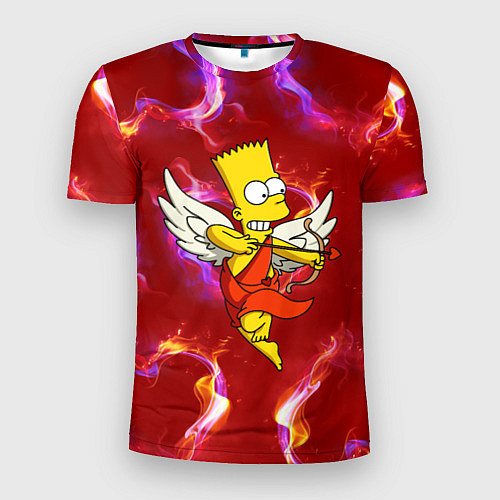 Мужская спорт-футболка Барт Симпсон стреляет из лука в сердце / 3D-принт – фото 1