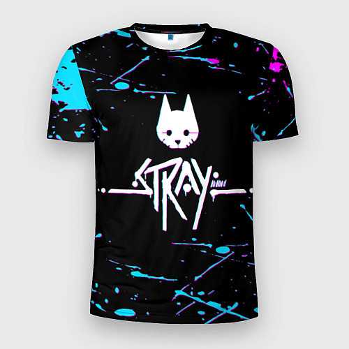 Мужская спорт-футболка Stray - краска - neon / 3D-принт – фото 1