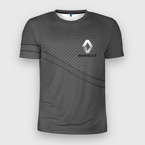 Мужская спорт-футболка Renault - серая абстракция / 3D-принт – фото 1