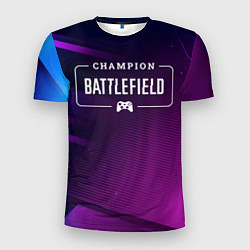 Мужская спорт-футболка Battlefield gaming champion: рамка с лого и джойст