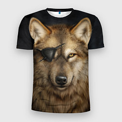 Мужская спорт-футболка Одноглазый волк - пират