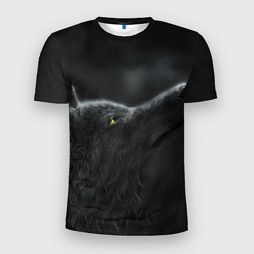 Мужская спорт-футболка Черная волчица / 3D-принт – фото 1