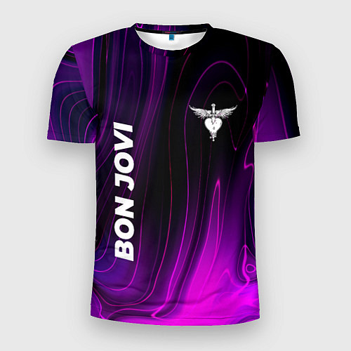Мужская спорт-футболка Bon Jovi violet plasma / 3D-принт – фото 1