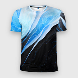 Футболка спортивная мужская Тёмно-синий мрамор, цвет: 3D-принт