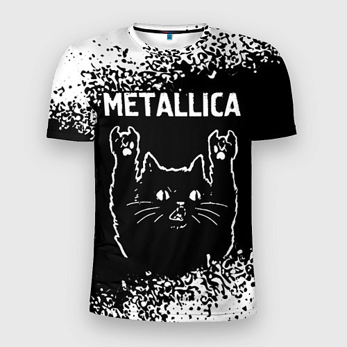Мужская спорт-футболка Группа Metallica и рок кот / 3D-принт – фото 1